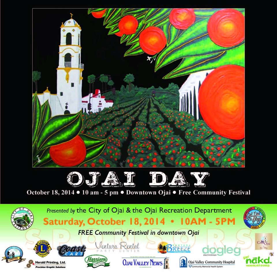 Poster for Ojai Day of the painting "Parade of Oranges"