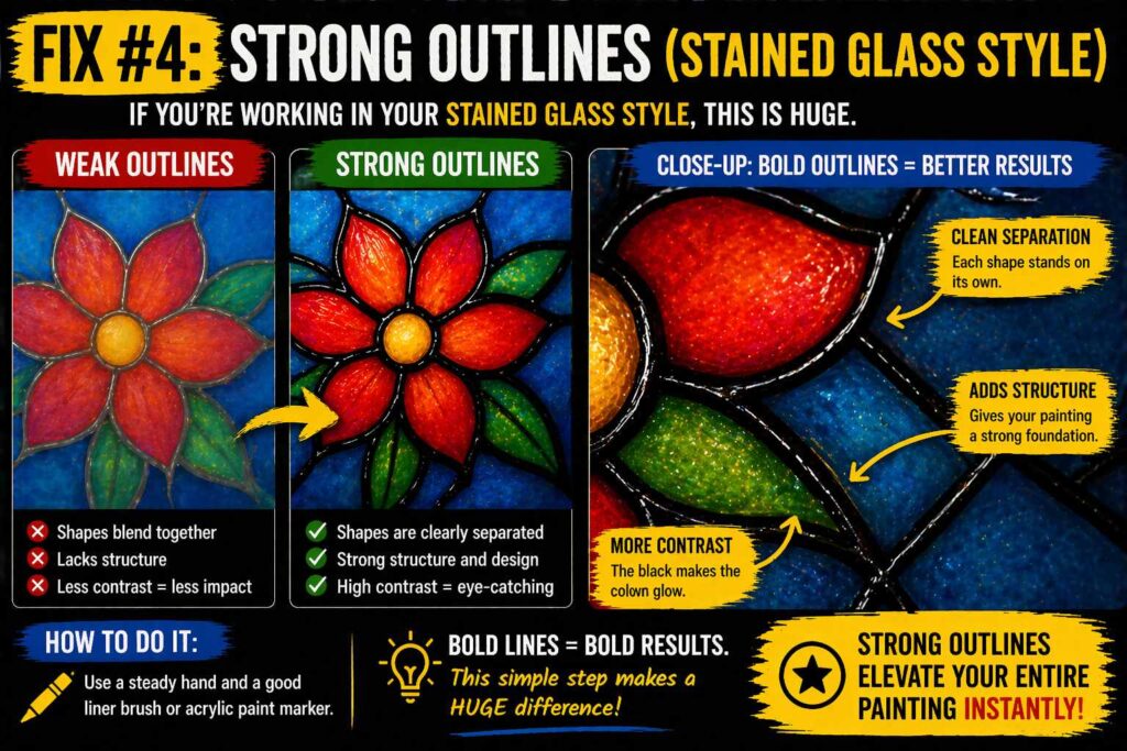 Use Strong Outlines (Stained Glass Style)