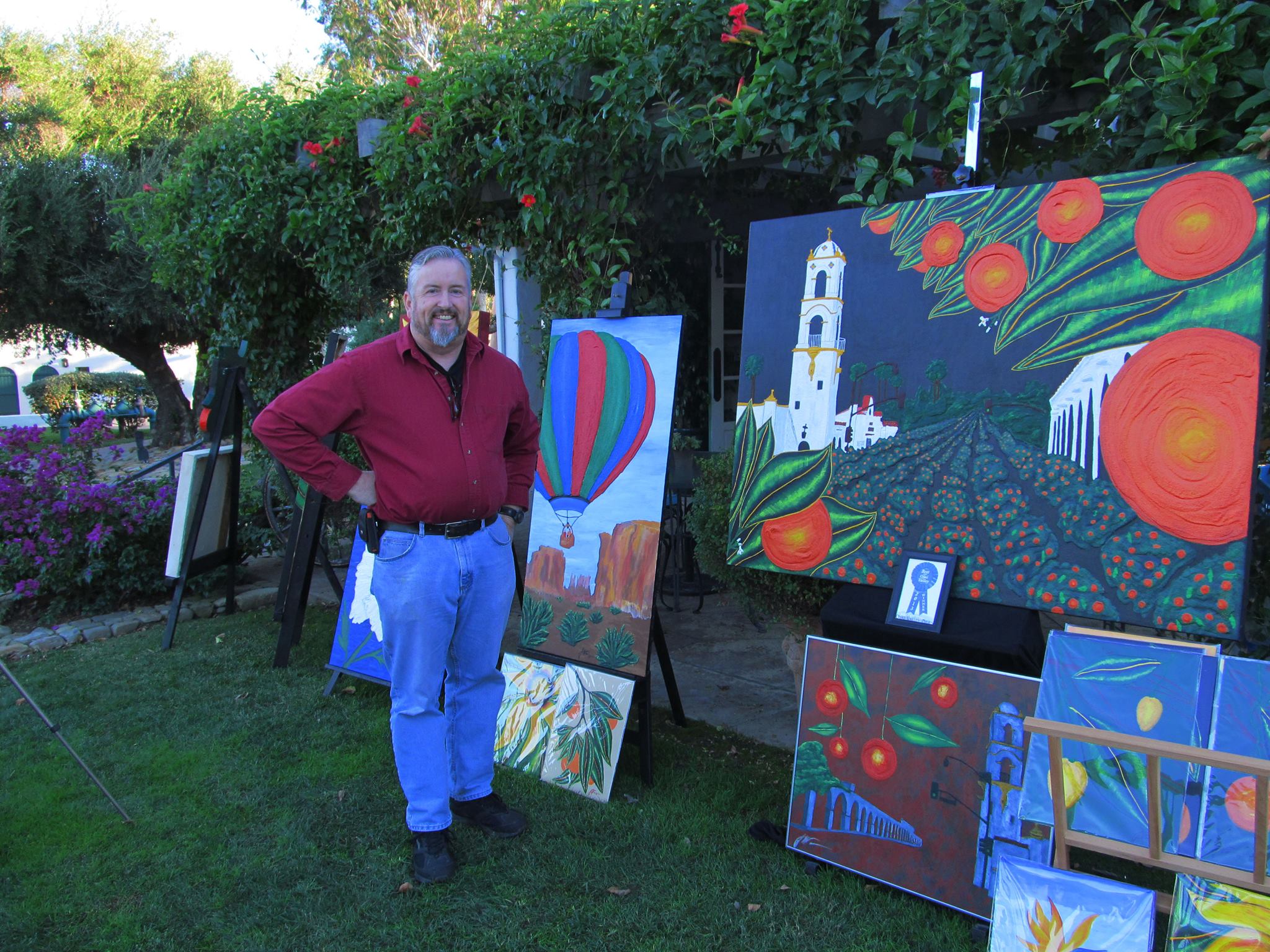 Guy Wann selling art at the Ojai valley inn and spa