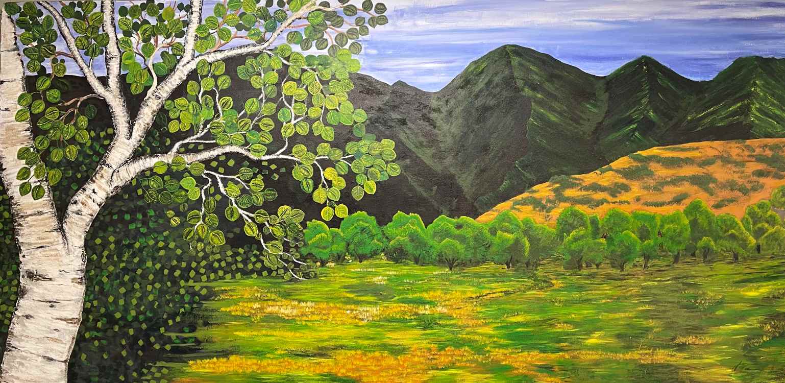 North Fields by Guy Wann Painting acrylic and sand on cavas 8'X5'