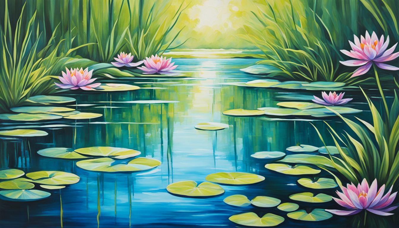 Painting ponds using arylics paints