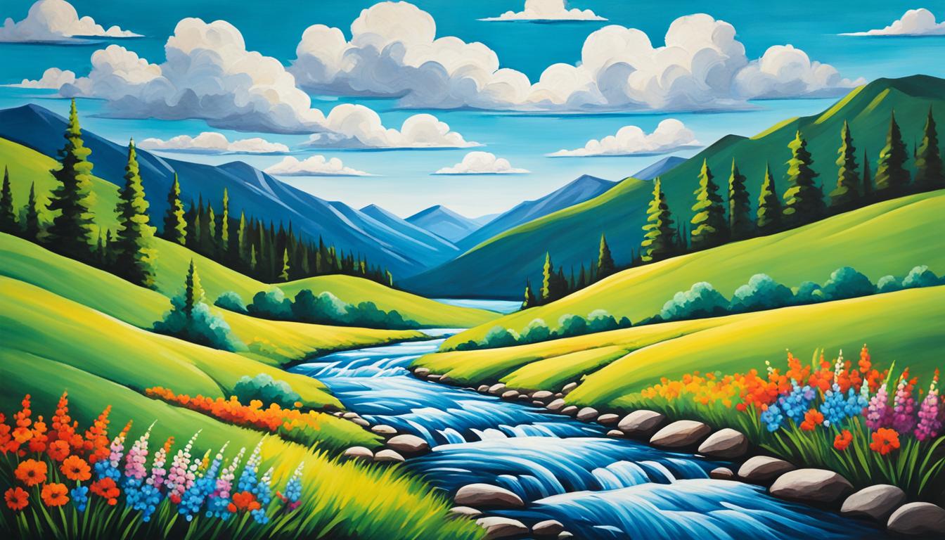 Painting summer using acrylics