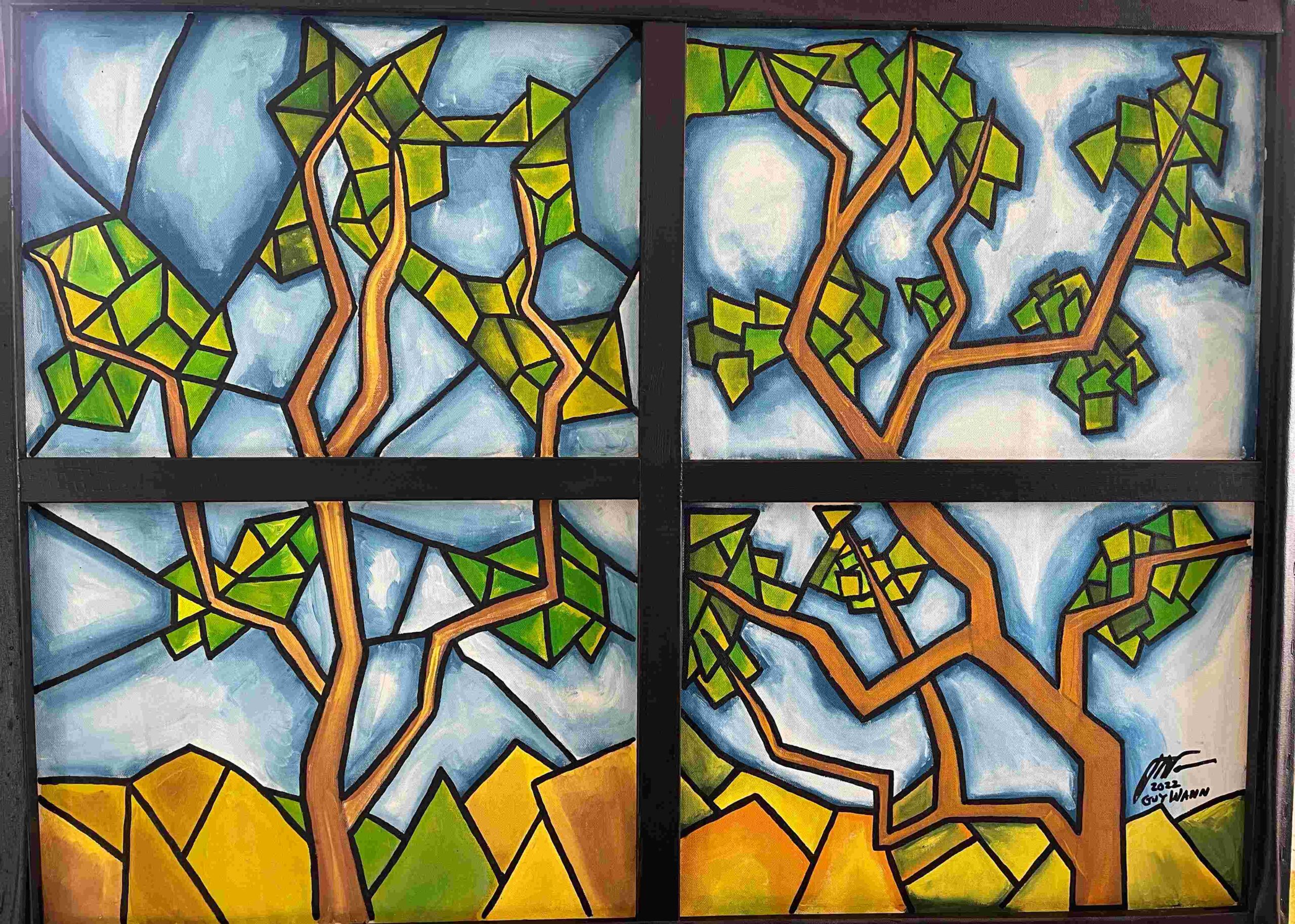 Stain Glass acrylic painting