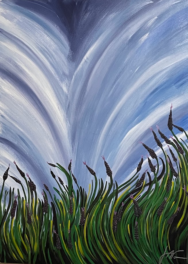 Windy Lavender painting by Guy Wann