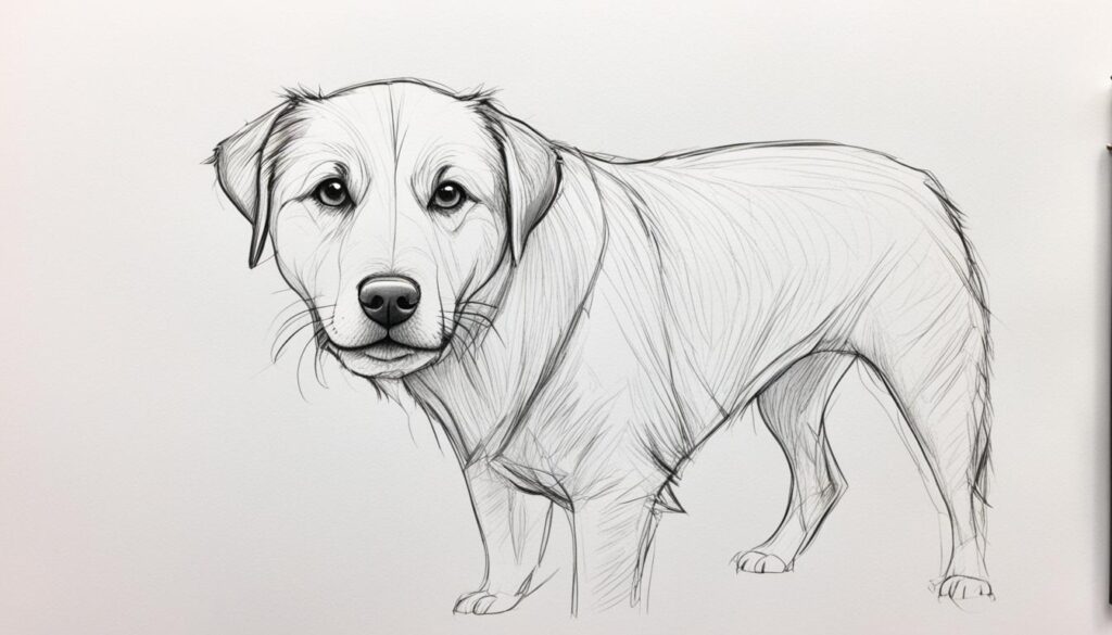 dog drawing progression