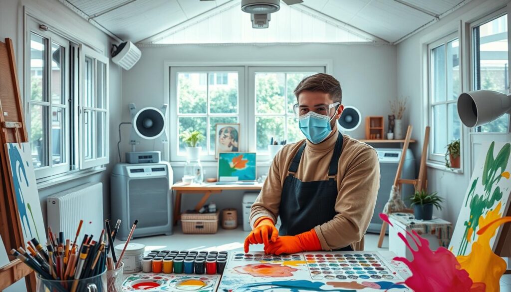 acrylic paint fumes protection