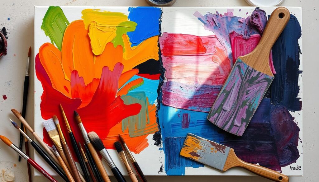 comparing acrylic and oil paint