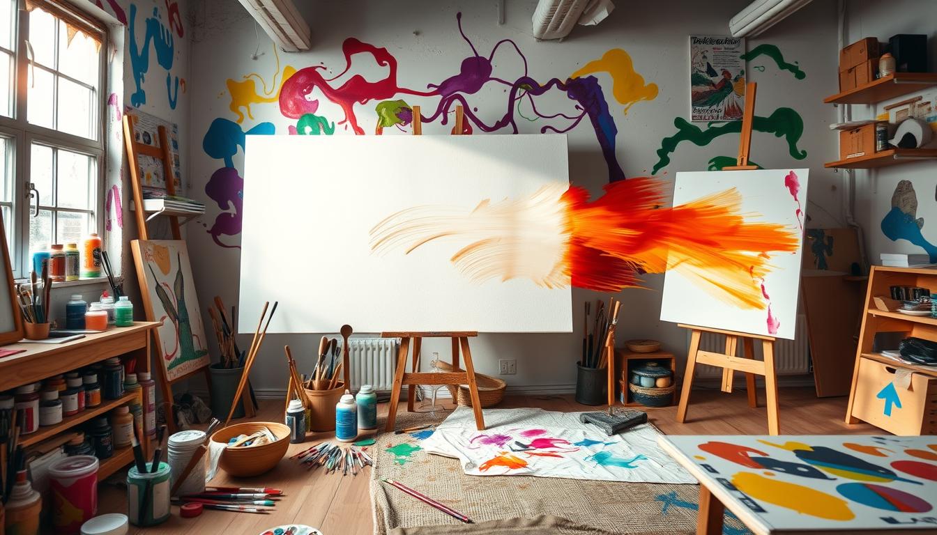 time-lapse acrylic painting creation