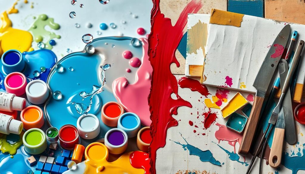 water-based vs oil-based acrylic paints image