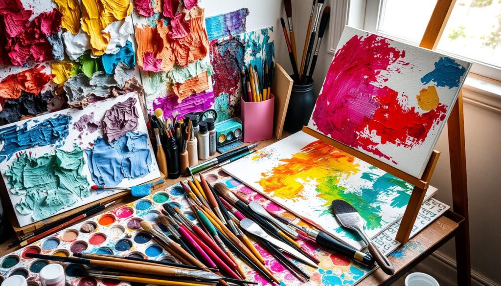 planning textured acrylic composition