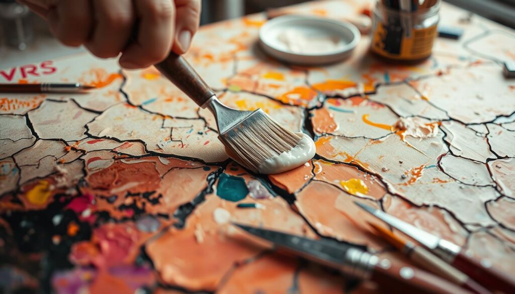 Fixing cracking in acrylic paintings