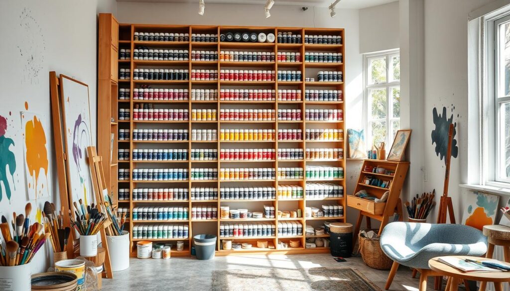 Vertical paint storage