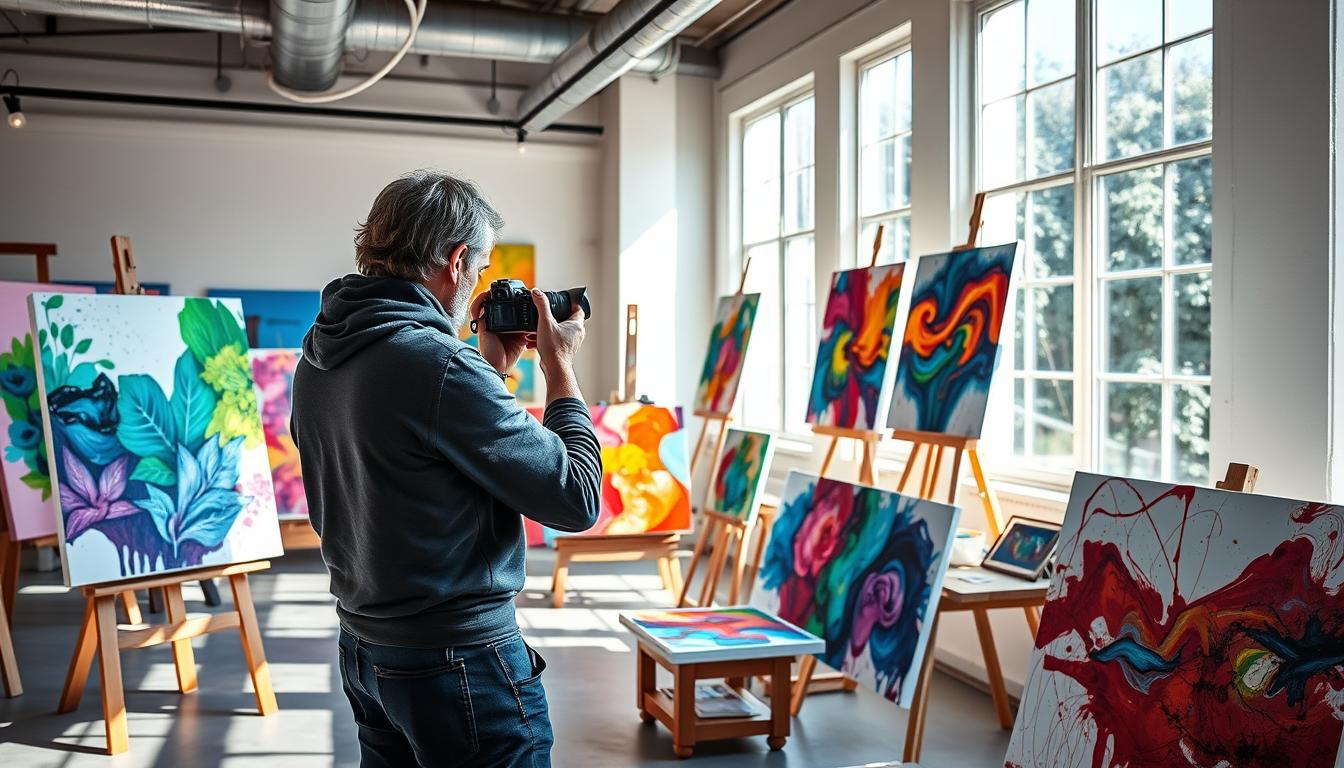 how to photograph acrylic paintings