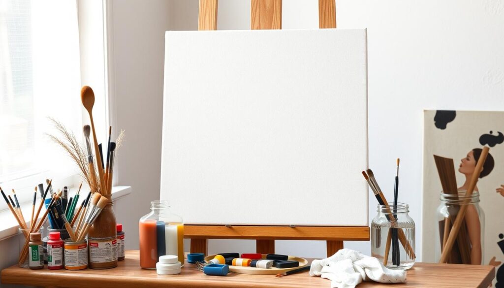 Preparing canvas for underpainting