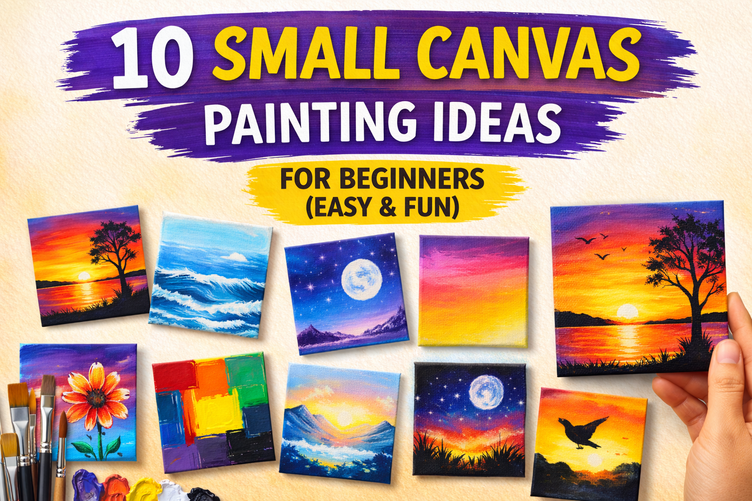 Colorful small canvas painting ideas