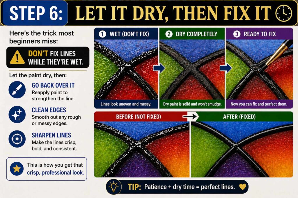 Step Six: Let It Dry, Then Fix It