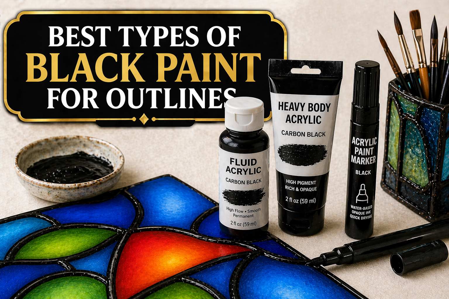 Best Black Paint for Acrylic Outlines