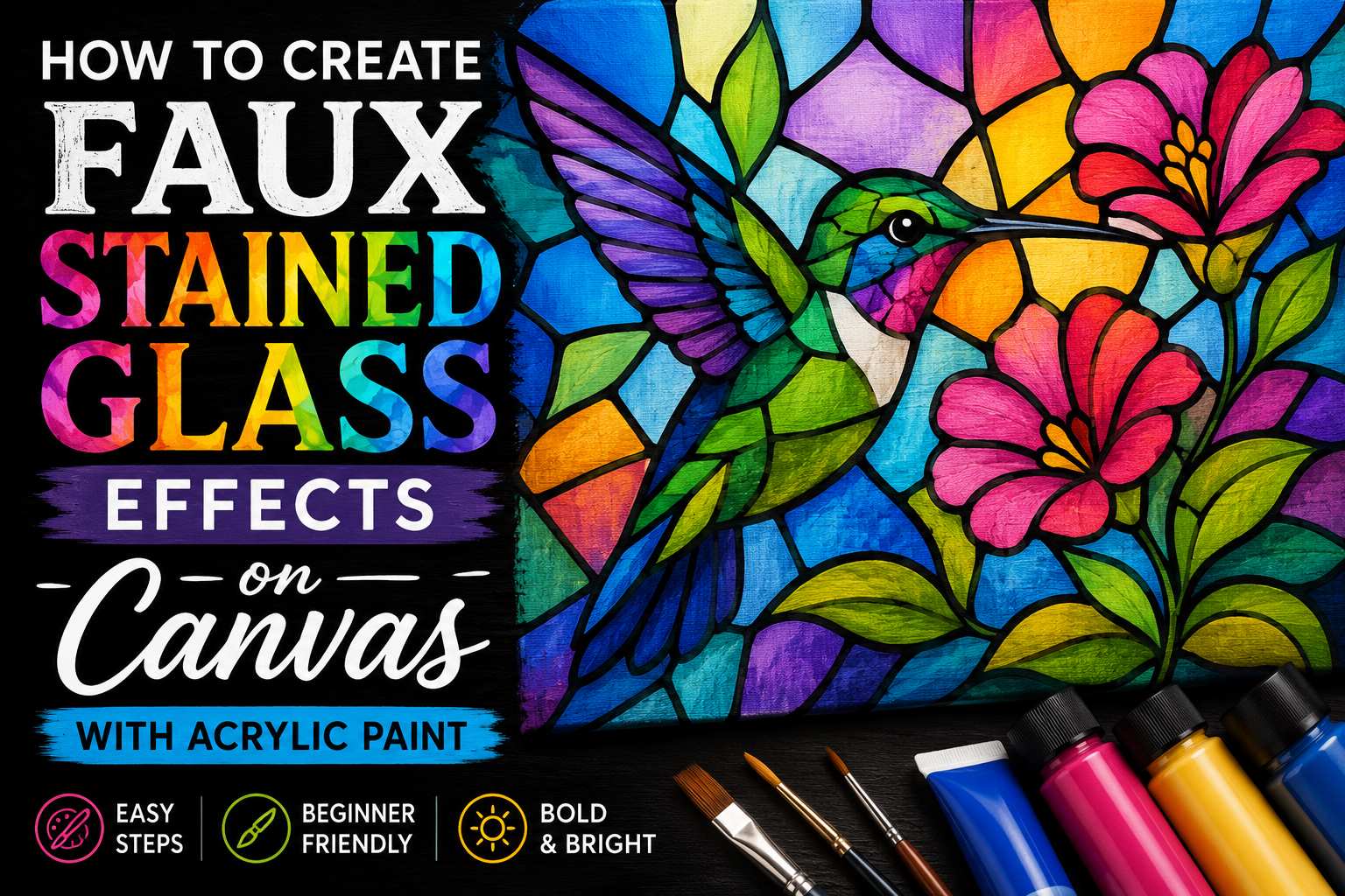 Colorful stained glass painting tutorial