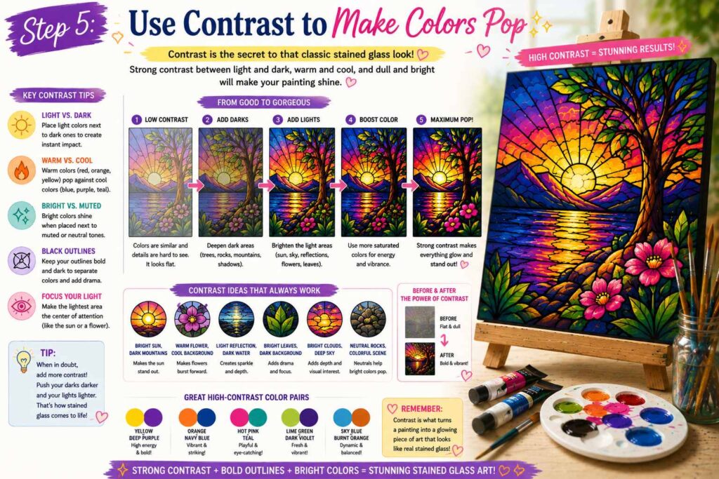 Step 5: Use Contrast to Make Colors Pop